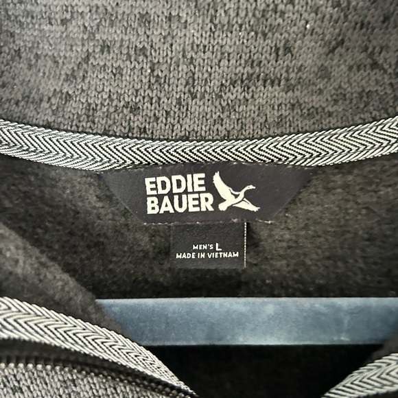 Eddie Bauer Men’s Large Pullover Jacket | Charcoal | Chest Zipper Pocket - Picture 3 of 7